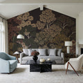 Overleaf Woodland, Cocoa Mural Wallpaper - room preview 06