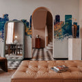 Orlando Florida Skyline Blue & Bronze Mural Wallpaper - room preview 06