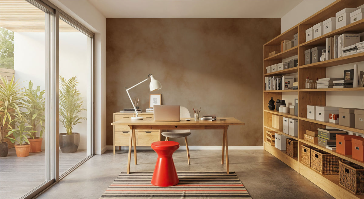 Soft Fog, Orange Mural Wallpaper - room preview 06