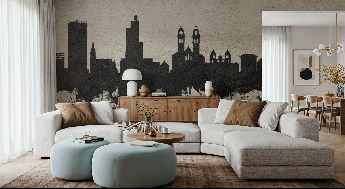 Wintherthur Switzerland Skyline Concrete Mural Wallpaper - room preview 06