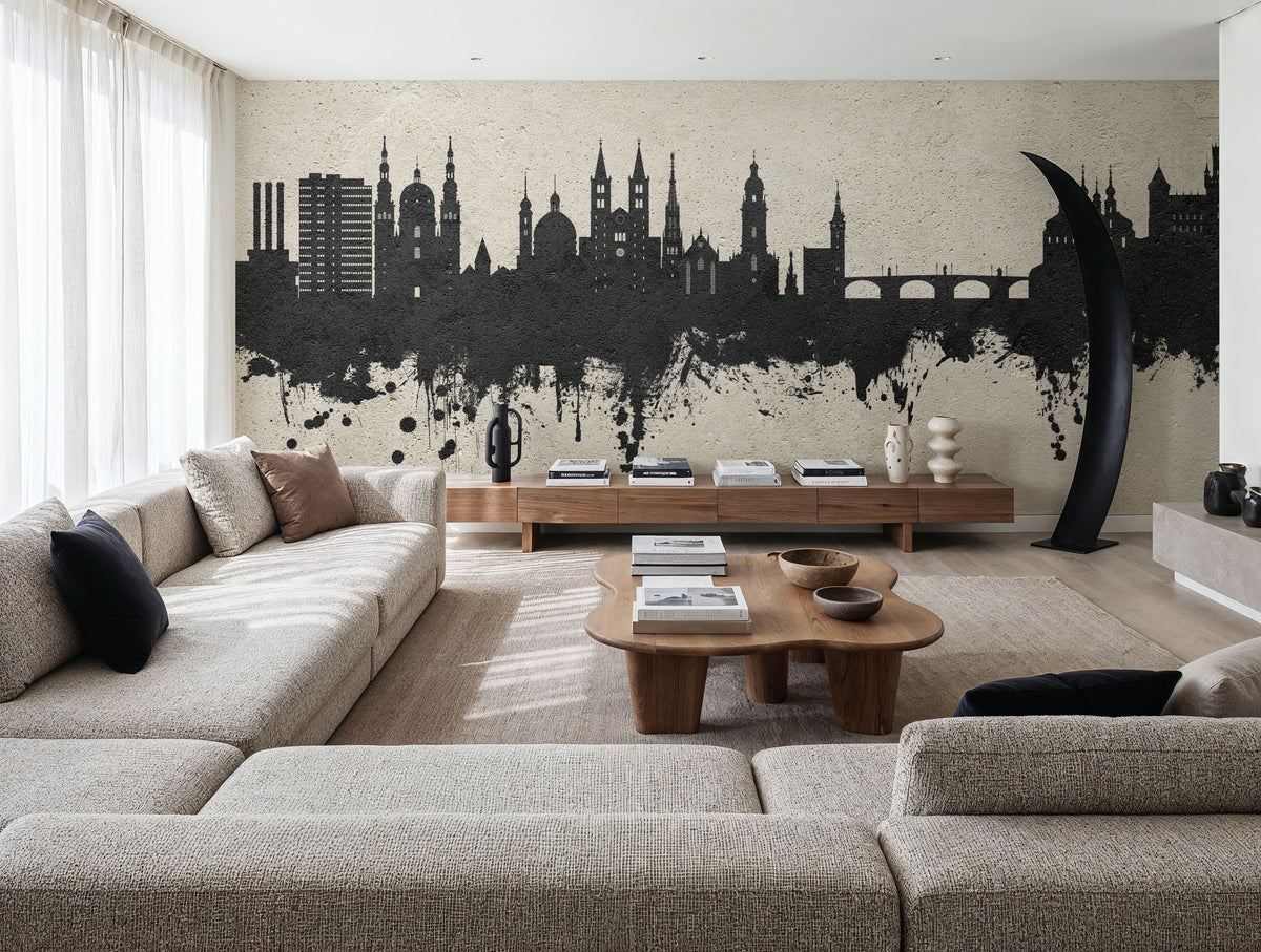 Würzburg Germany Skyline Concrete Mural Wallpaper - room preview 06