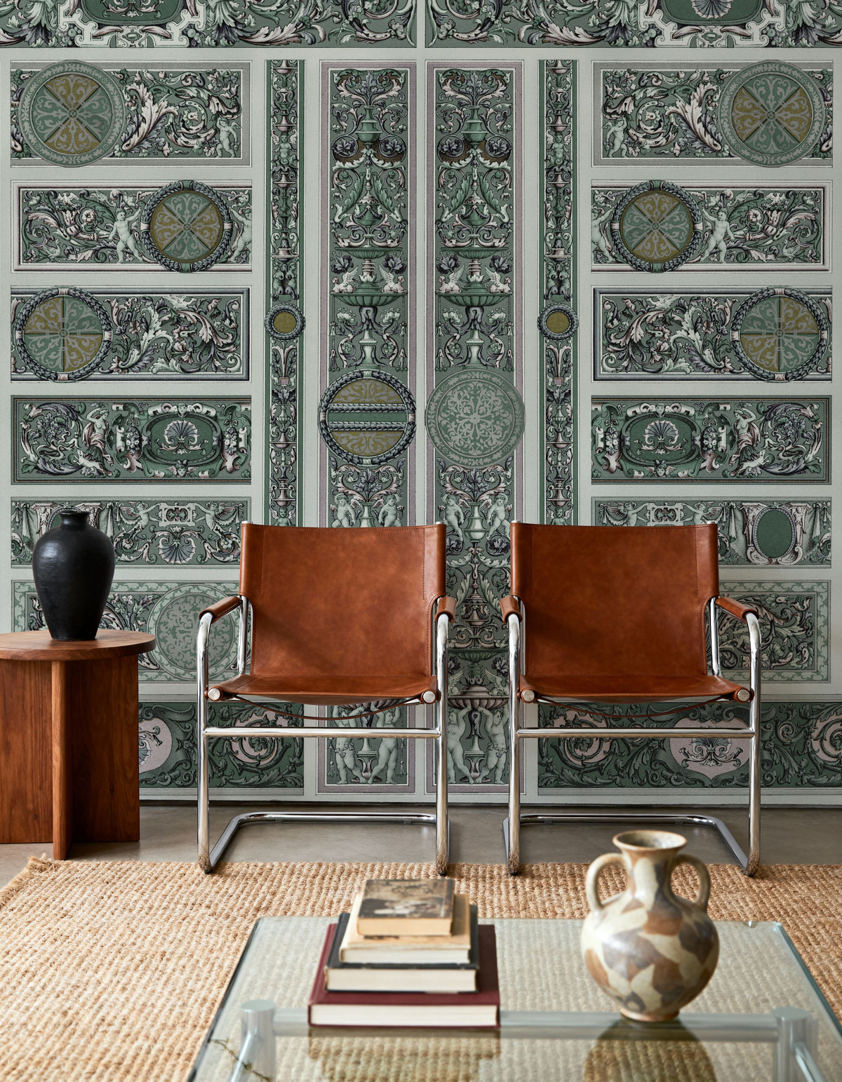 Chamber, Forest Green Mural Wallpaper - room preview 06