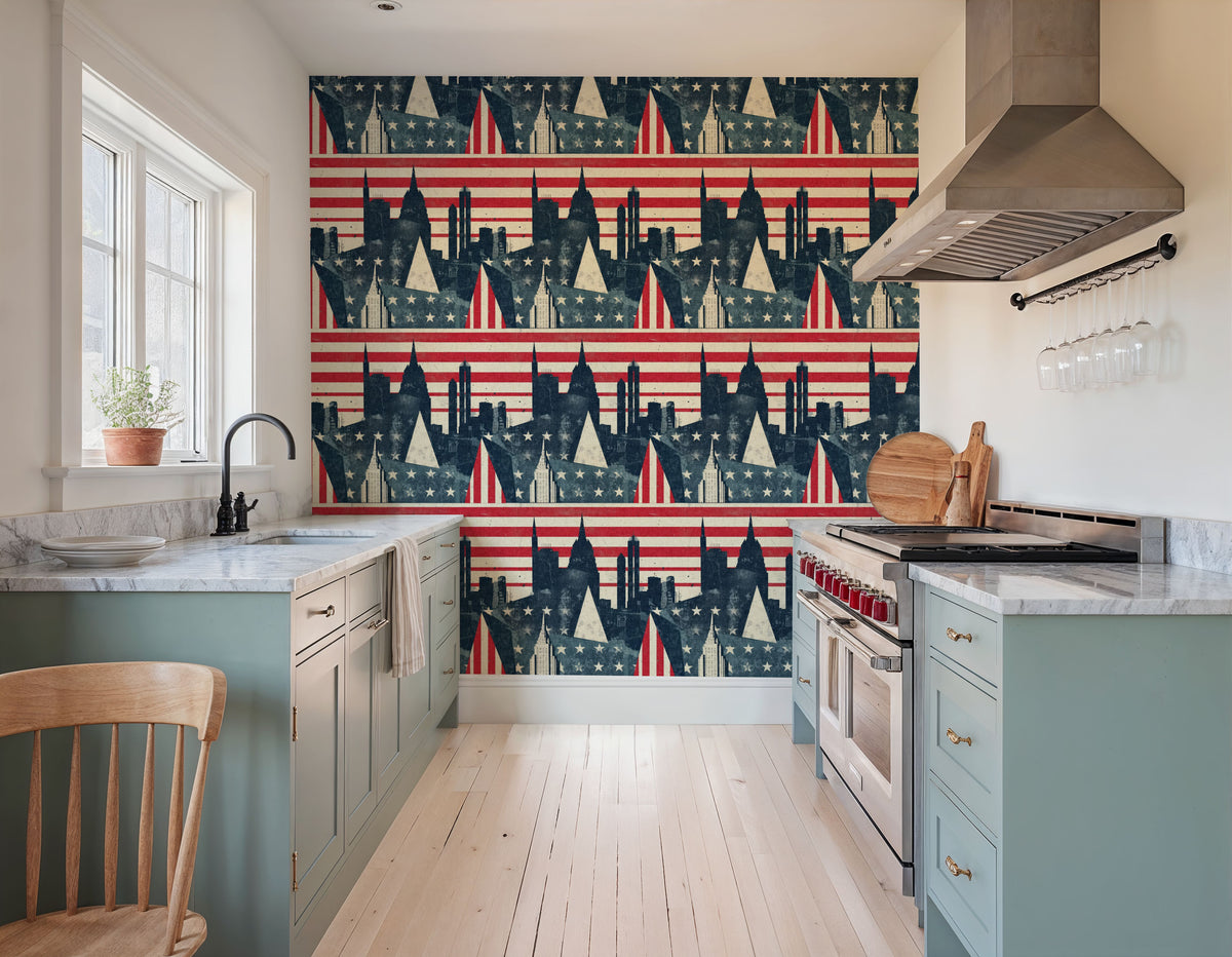 Stars & Stripes Manhattan Mural Wallpaper - room preview 06