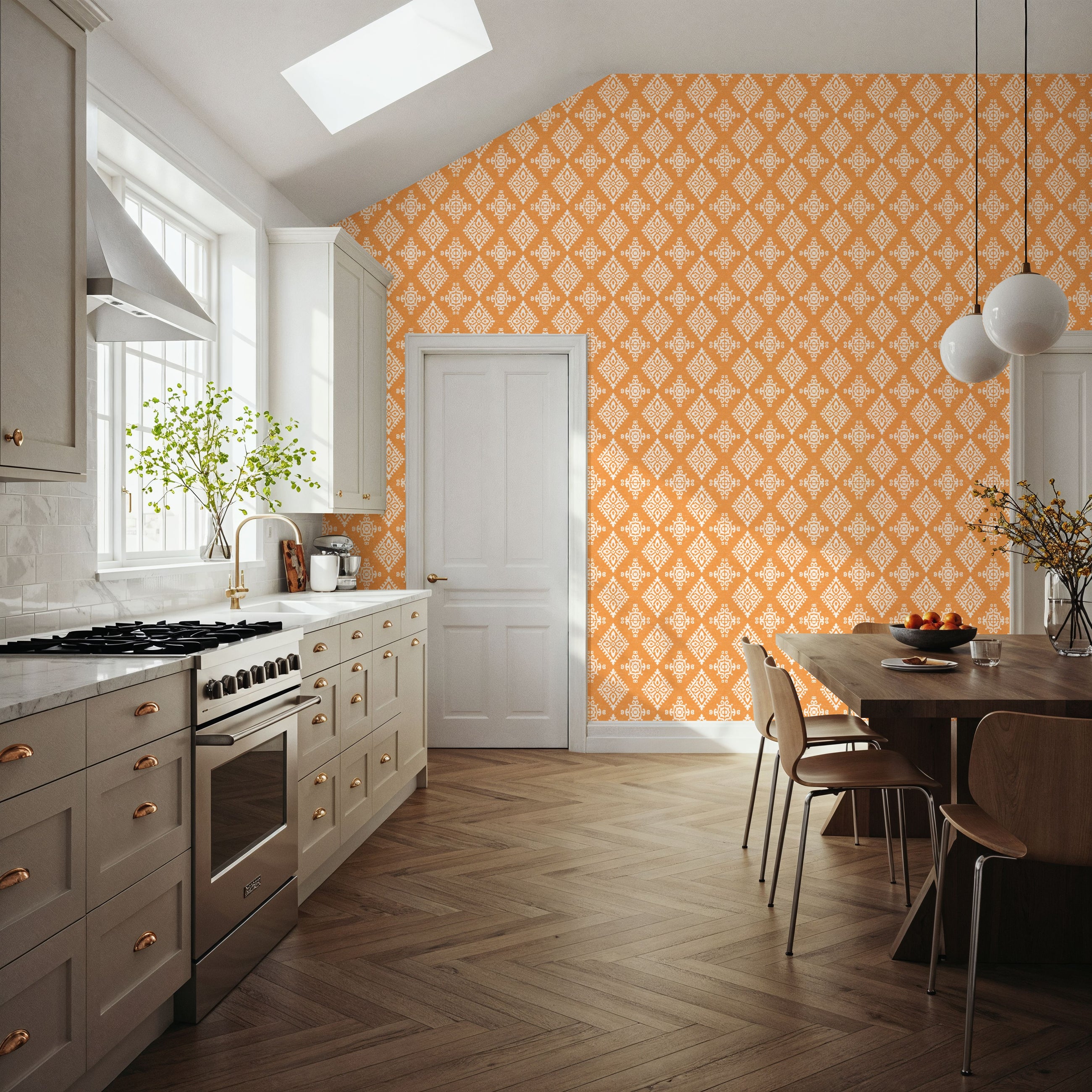 Atlantic Breeze Orange Mural Wallpaper