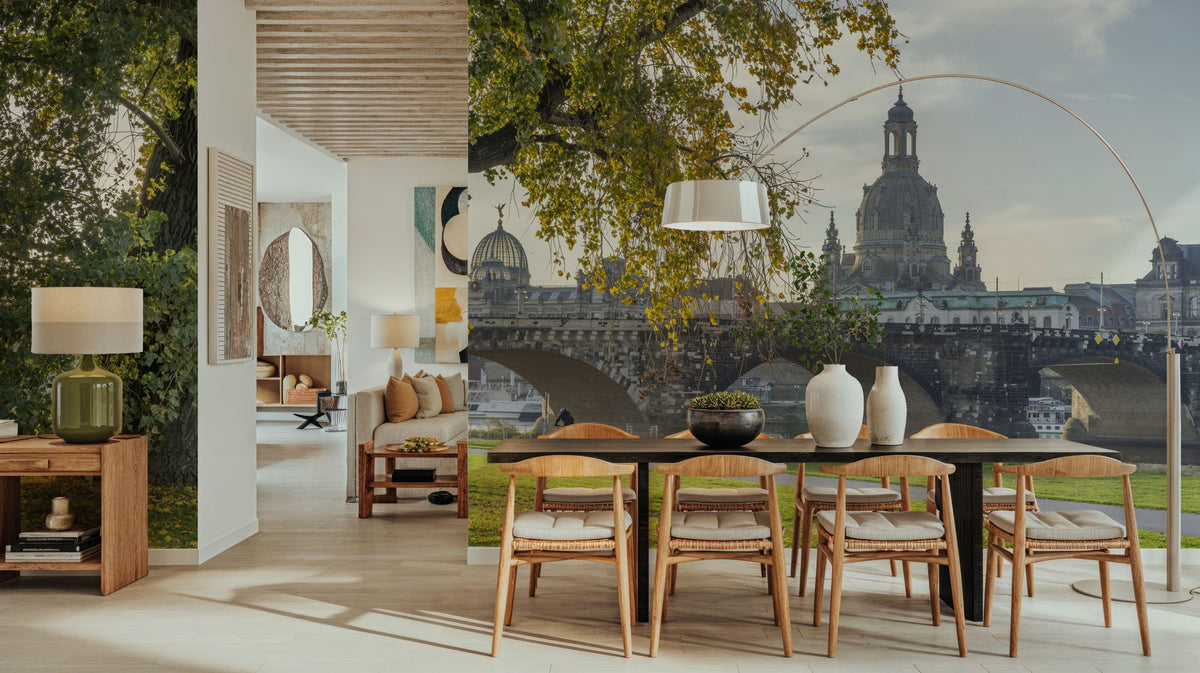 Golden Tree Bridge Mural Wallpaper - room preview 06