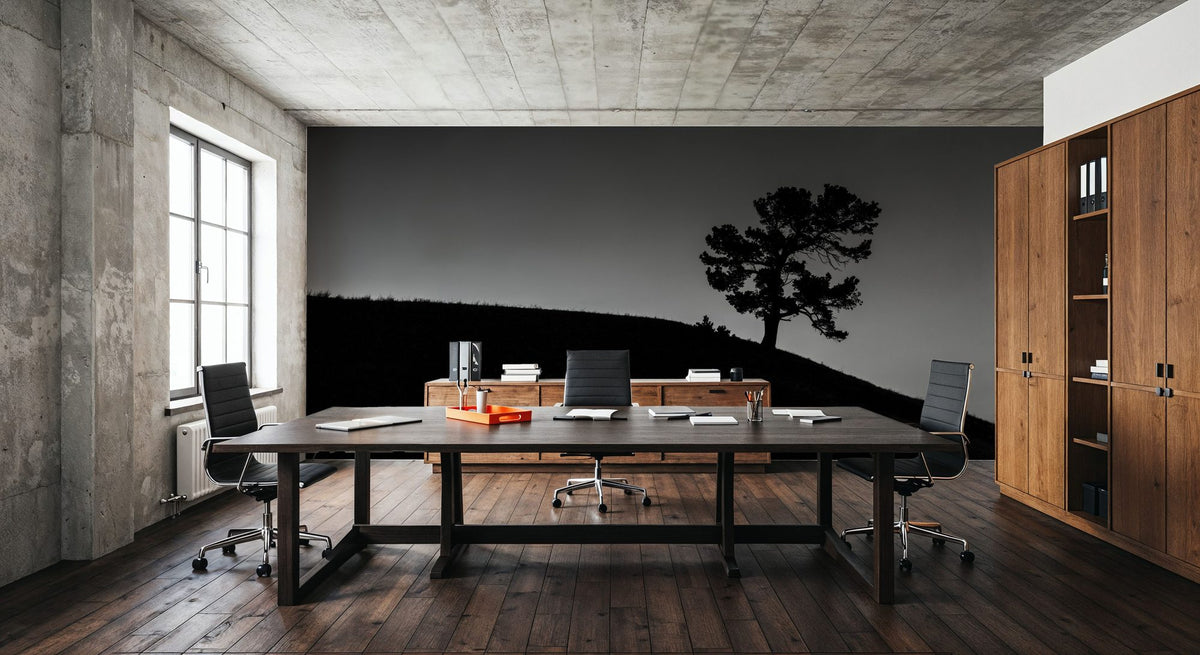 Limber Pine BW Mural Wallpaper - room preview 06