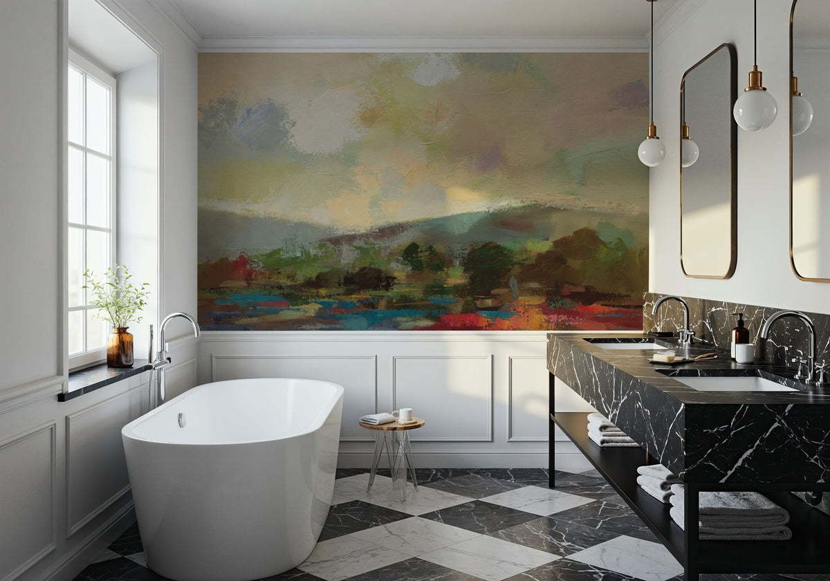 Teal Lake Mural Wallpaper - room preview 06