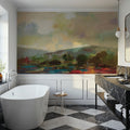 Teal Lake Mural Wallpaper - room preview 06