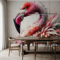 Watercolor Flamingo Mural Wallpaper - room preview 06