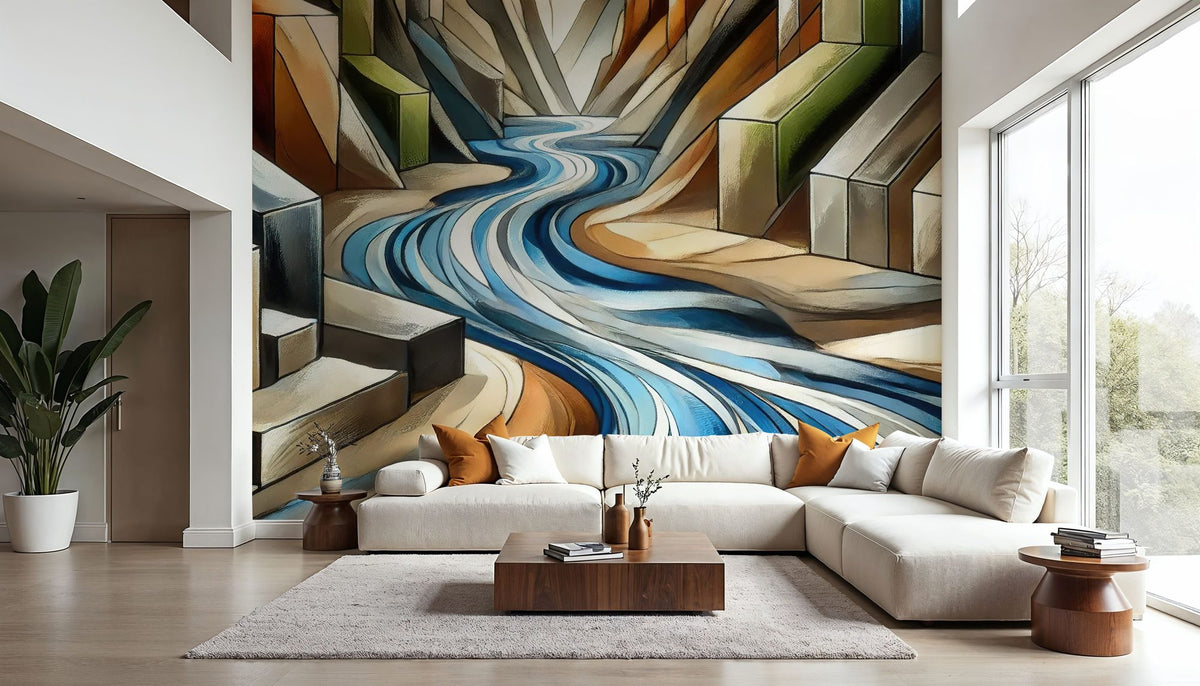 River Art Deco Mural Wallpaper - room preview 06