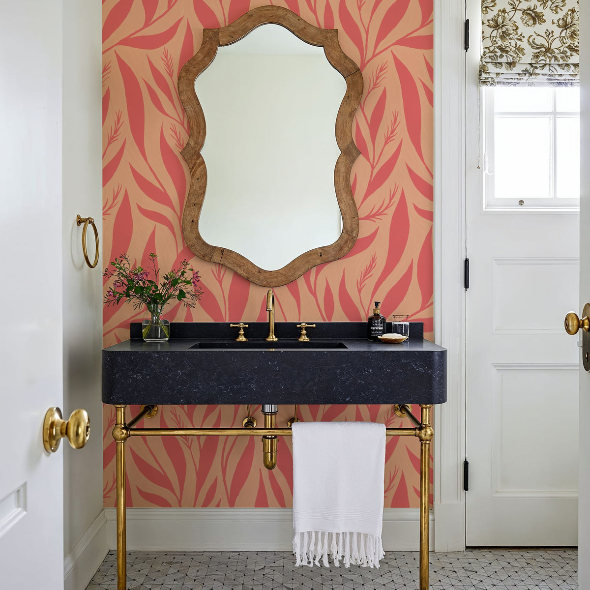 Leavescapes Mural Wallpaper - Red Tone - room preview 06
