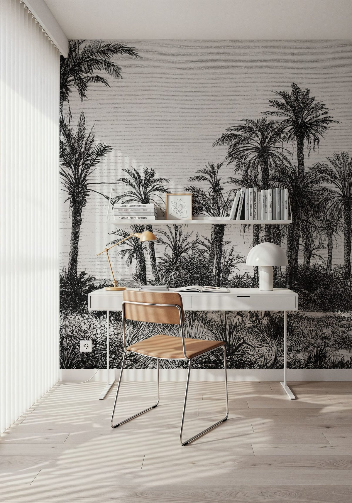 Les Palmiers Mural Wallpaper - room preview 06