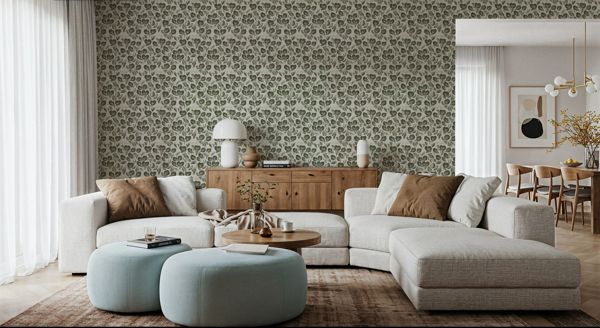 Moulin, Forest Green Mural Wallpaper - room preview 06
