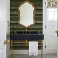 Green Stripes Dark Mural Wallpaper - room preview 06