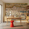 Old Map of Bavaria, Germany, 1570 Mural Wallpaper - room preview 06