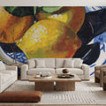 Lemons on a Blue Table Mural Wallpaper - room preview 06