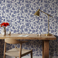 Sino Flowers White Mural Wallpaper - room preview 06