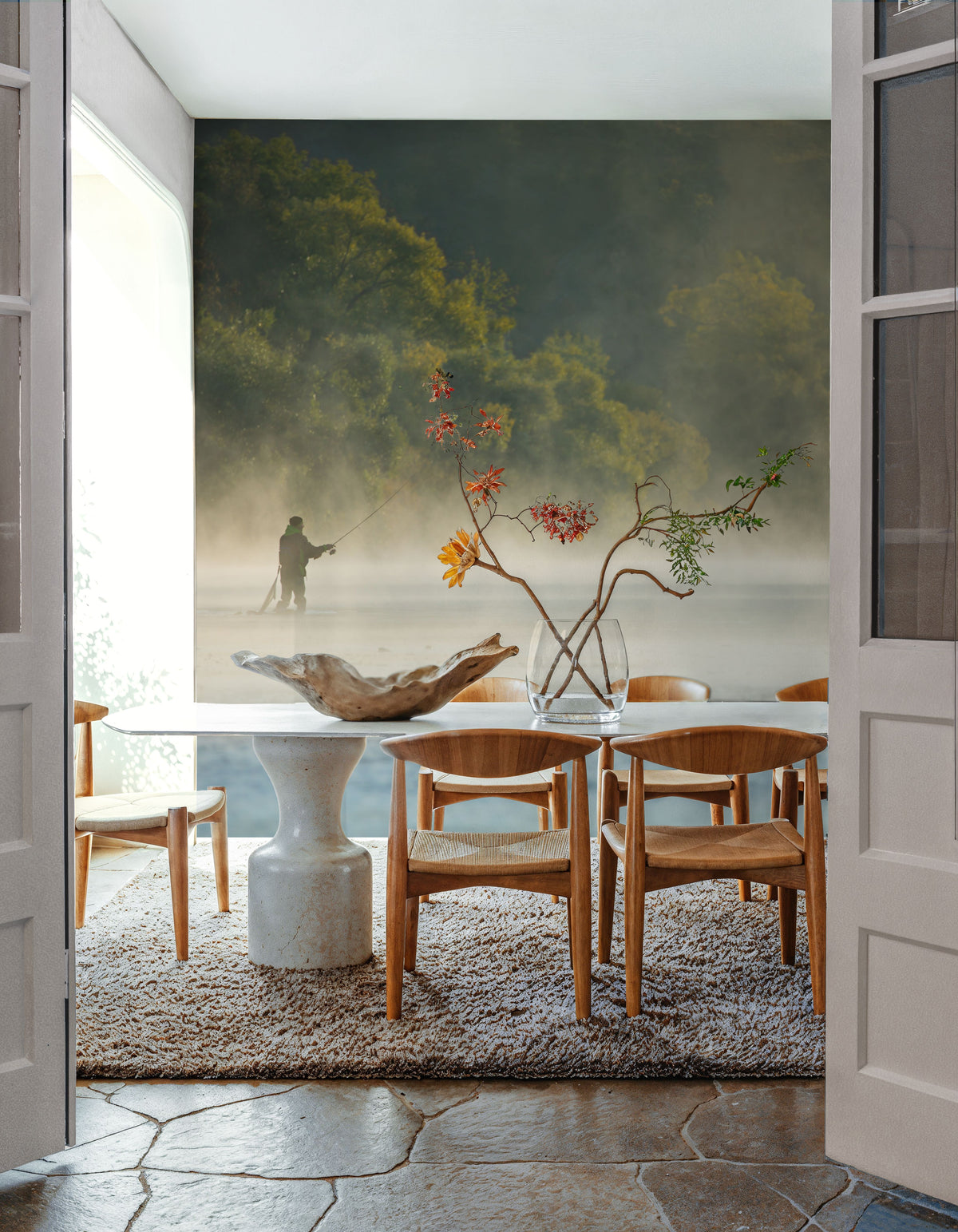 Gone Fishing Mural Wallpaper - Neutral Tone - room preview 06