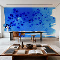 Singing Cloud, Indigo Mural Wallpaper - room preview 06