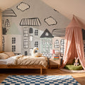 Three Clouds Mural Wallpaper - room preview 06