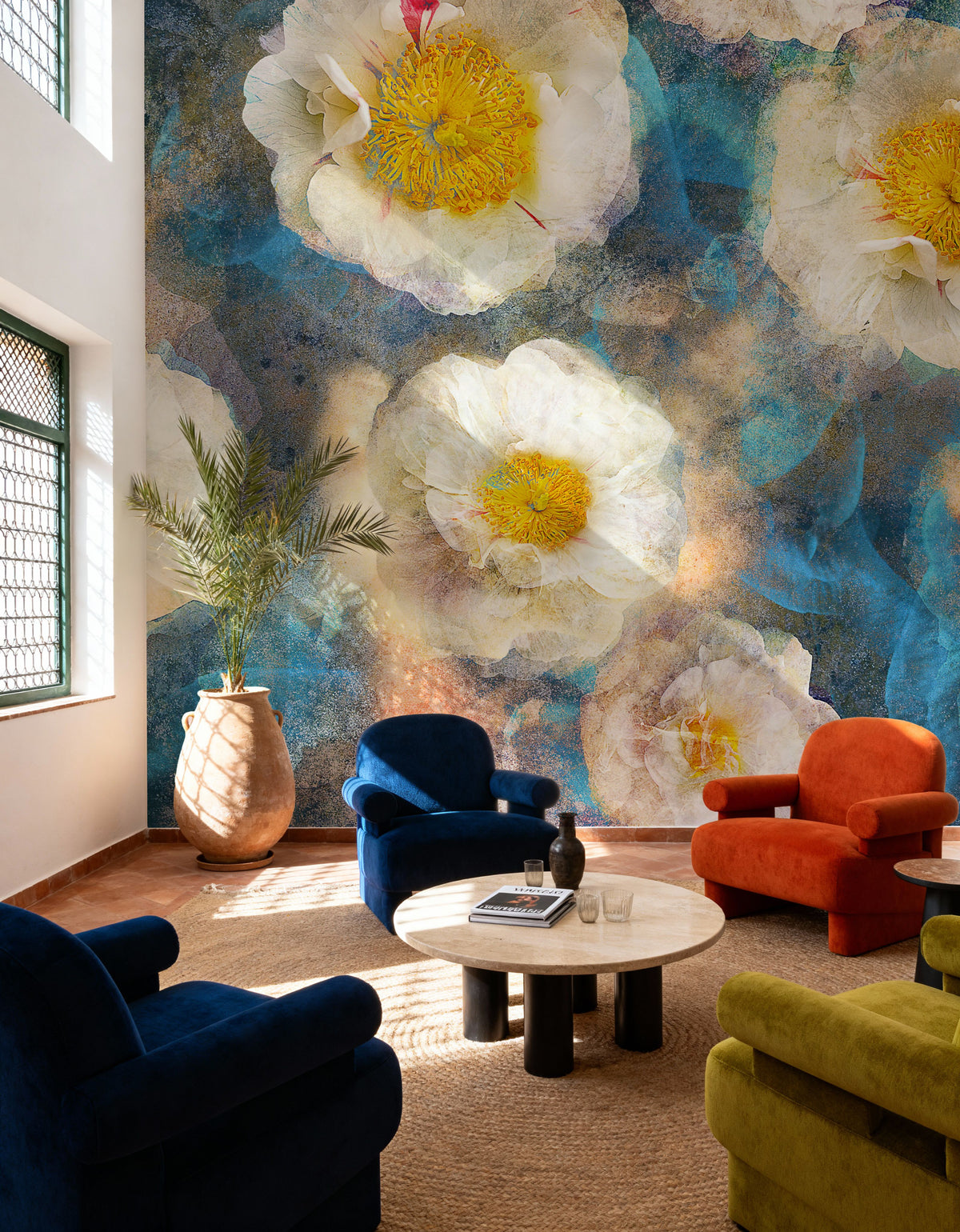 Camellia Blossoms Mural Wallpaper - room preview 06