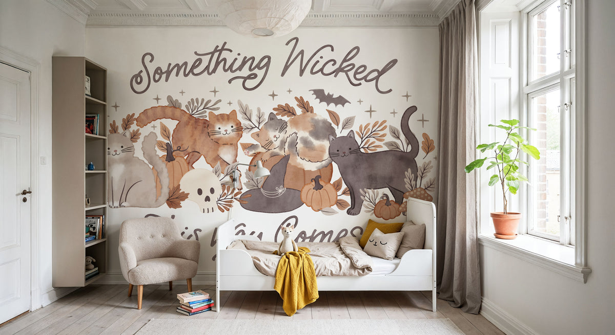 Pumpkins and Paws I Mural Wallpaper - room preview 06