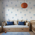 Petite Hot Air Balloons, Sky Blue Mural Wallpaper - room preview 06
