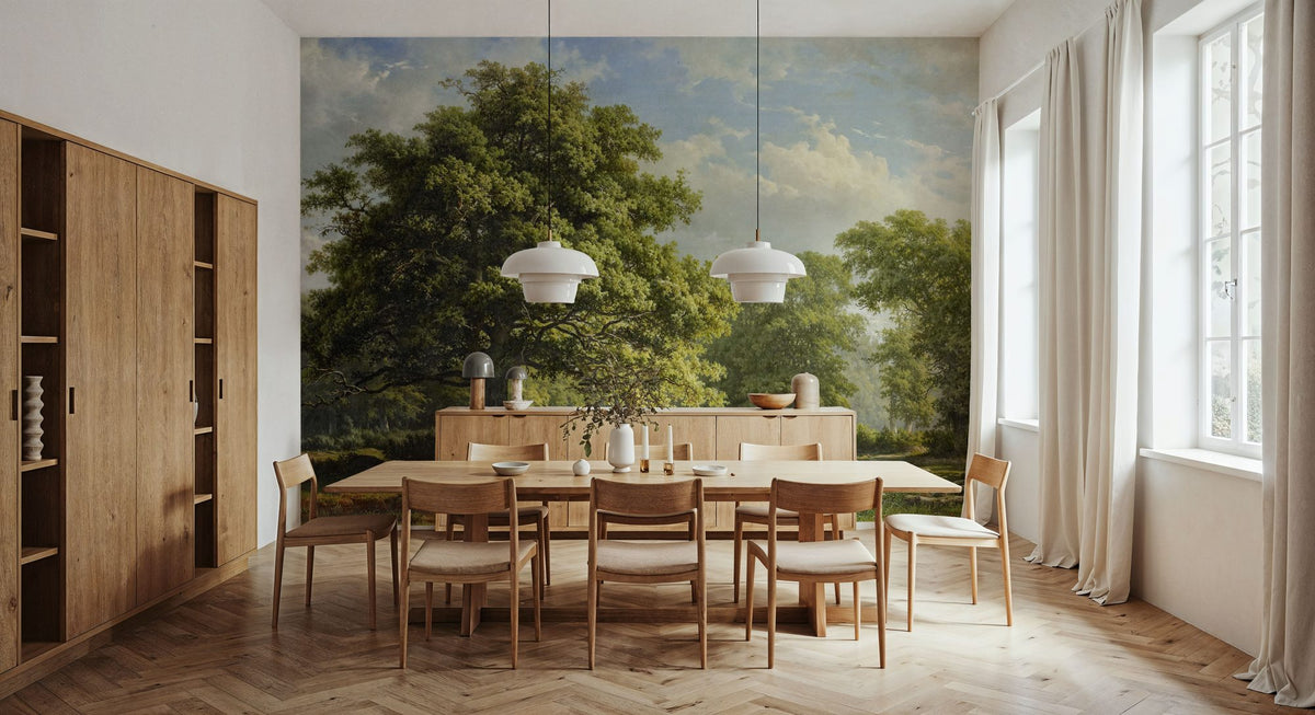 Painted Oak Landscape Mural Wallpaper - room preview 06