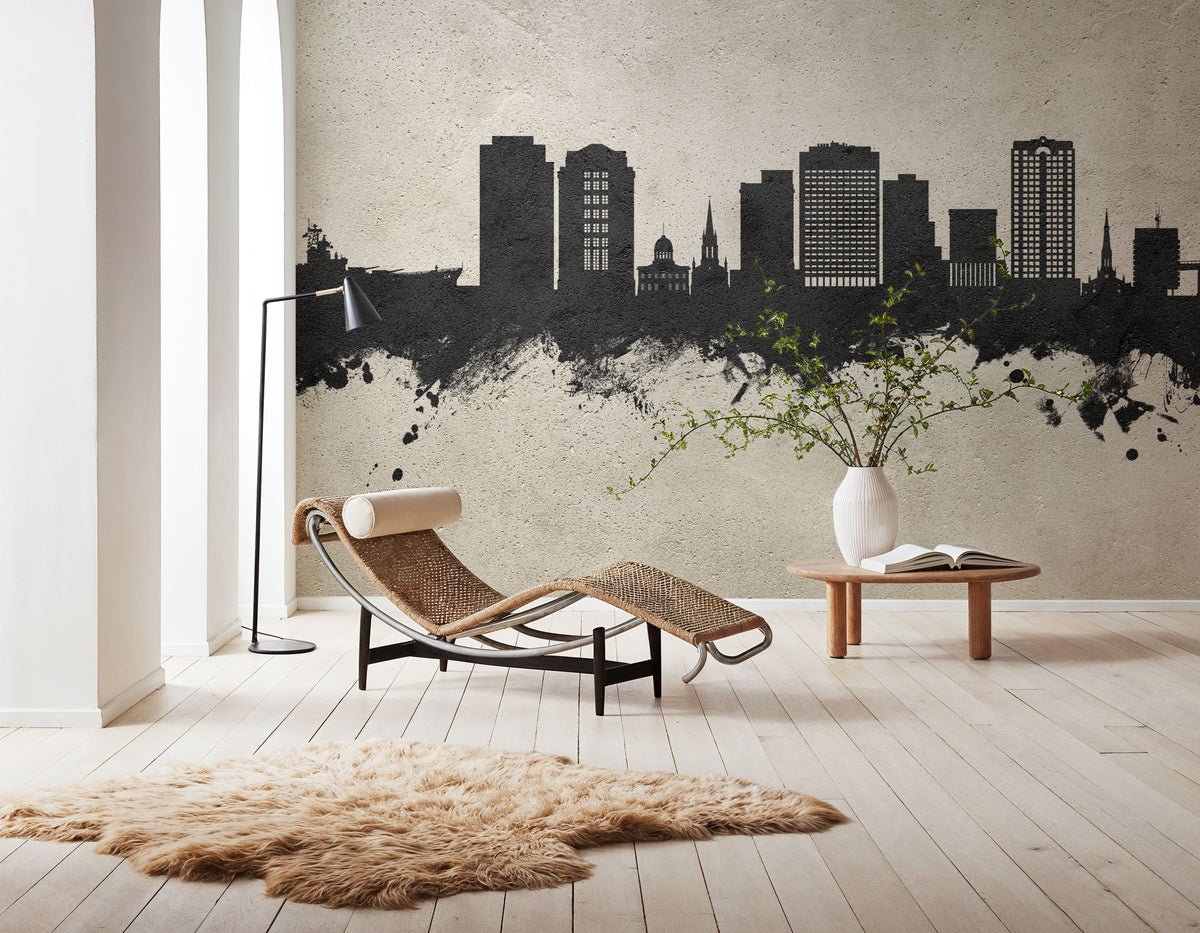 Norfolk Virginia Skyline Concrete Mural Wallpaper - room preview 06
