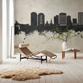 Norfolk Virginia Skyline Concrete Mural Wallpaper - room preview 06