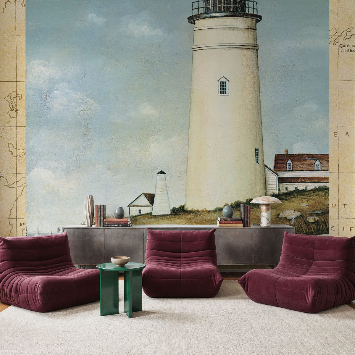 Atlantic Island Map Mural Wallpaper - room preview 06