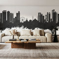 Sharjah Skyline Black & White Mural Wallpaper - room preview 06