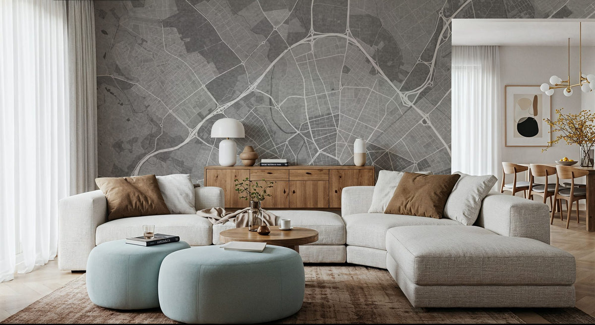 Palma De Mallorca Grey Mural Wallpaper - room preview 06