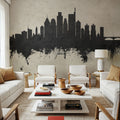 Philadelphia Skyline Concrete Mural Wallpaper - room preview 06