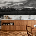 Chinook Clouds BW Mural Wallpaper - room preview 06