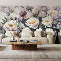 Watercolor Peonies Summer Mural Wallpaper - room preview 06