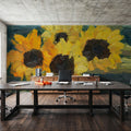 Freshly Cut Sunflowers Mural Wallpaper - room preview 06