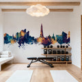 Reykjavík Skyline Blue & Bronze Mural Wallpaper - room preview 06
