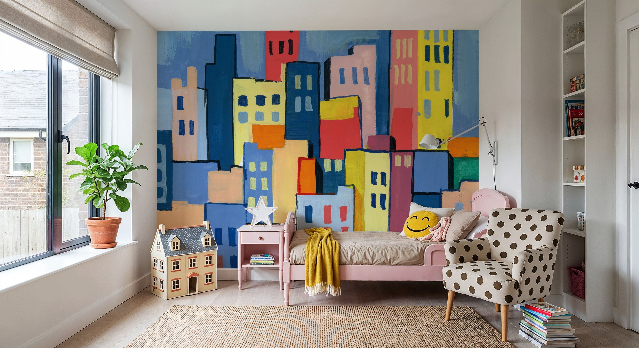 Abstract City View Mural Wallpaper