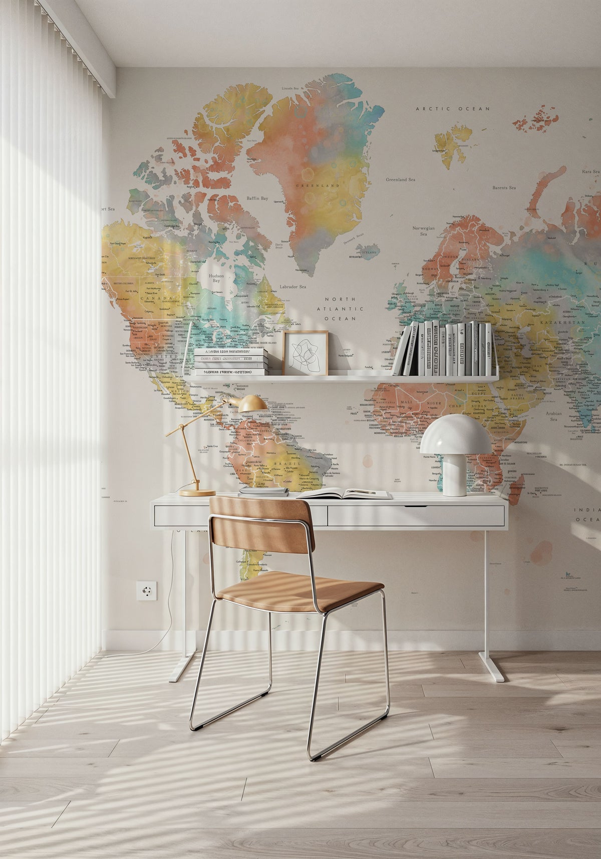 World Map Cities - Fifi Mural Wallpaper - room preview 06