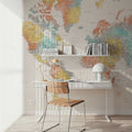World Map Cities - Fifi Mural Wallpaper - room preview 06