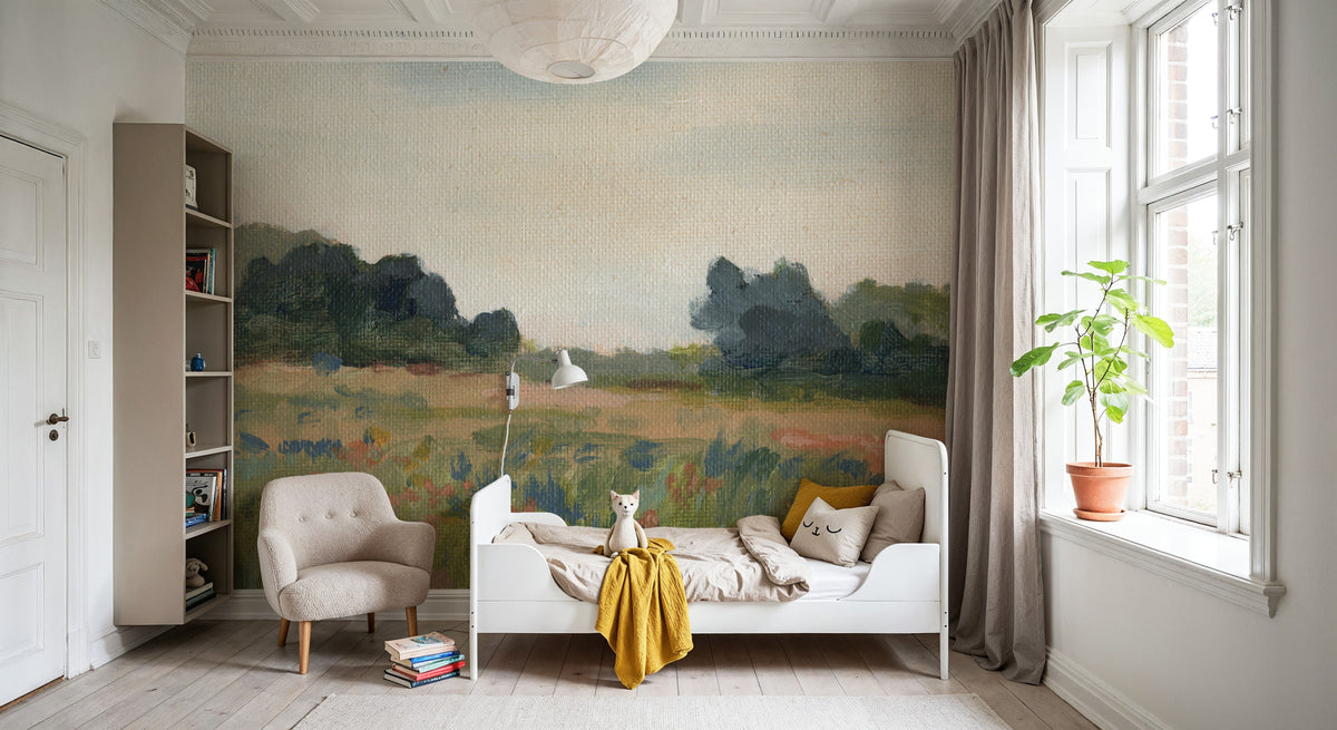 Blue Meadow Mural Wallpaper - room preview 06