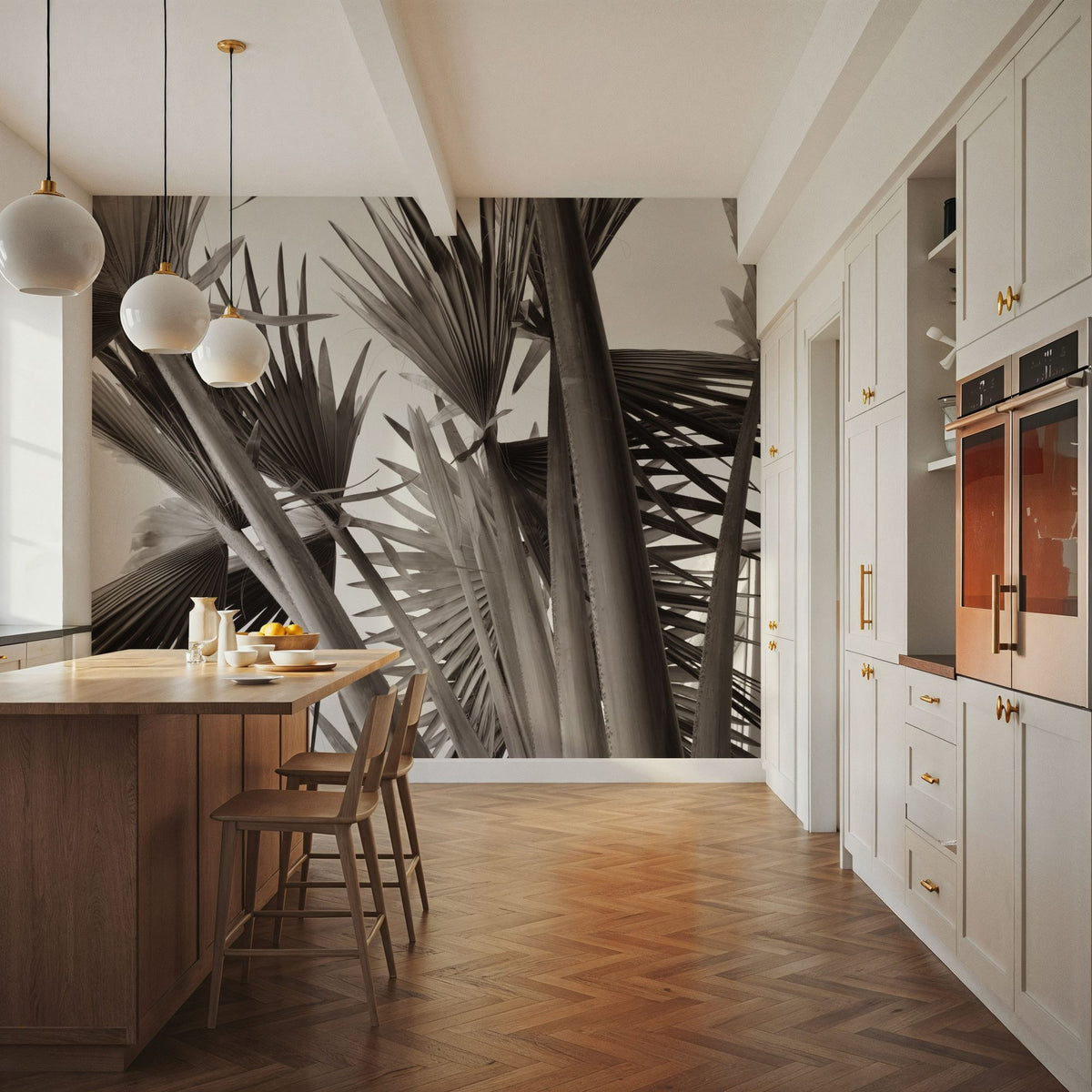Sepia Palms Mural Wallpaper - room preview 06