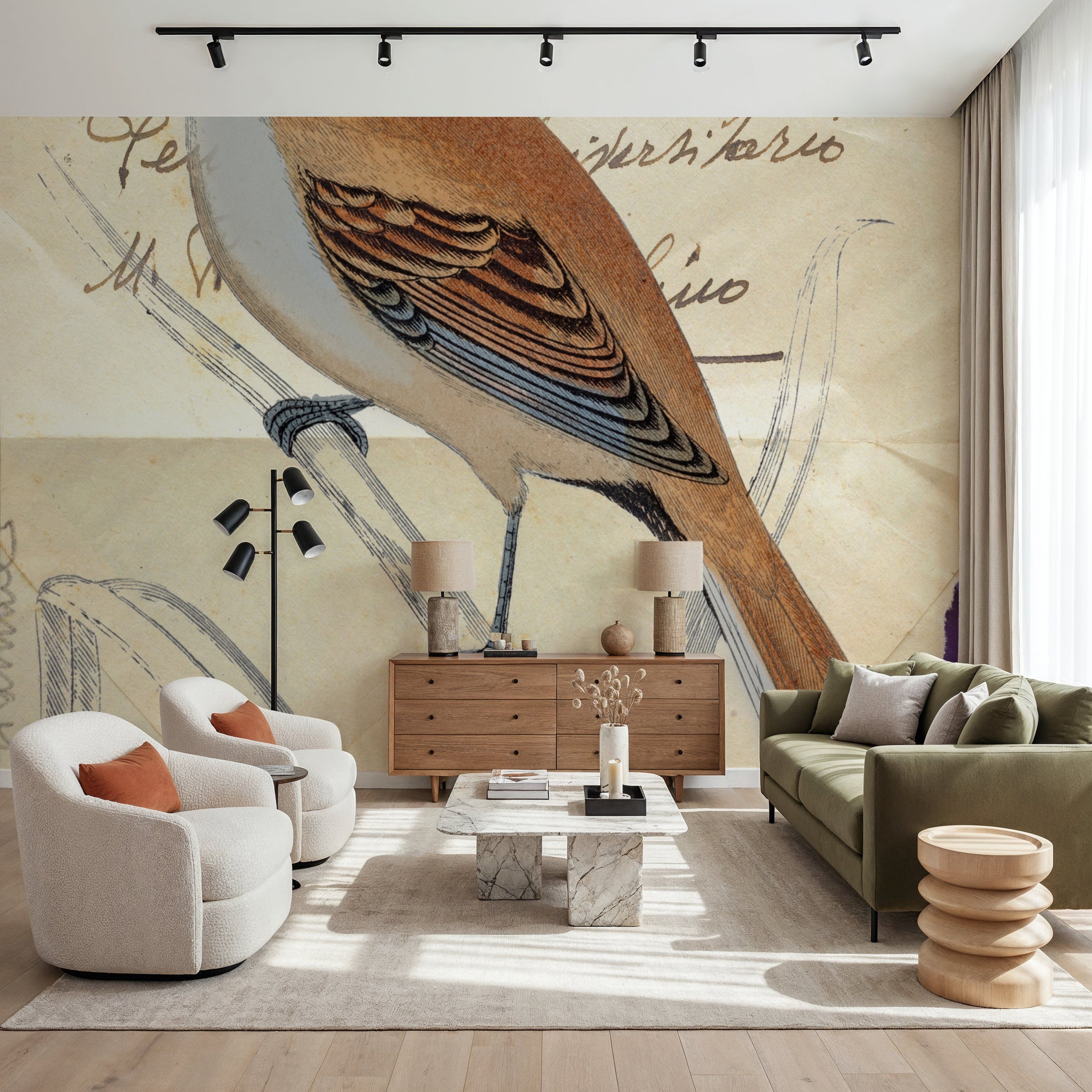 Bearded Tit Mural Wallpaper