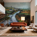 Rainy Back Road Mural Wallpaper - room preview 06
