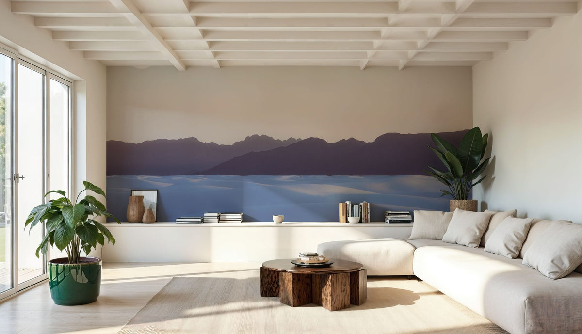 White Cloudy Sands Mural Wallpaper - room preview 06