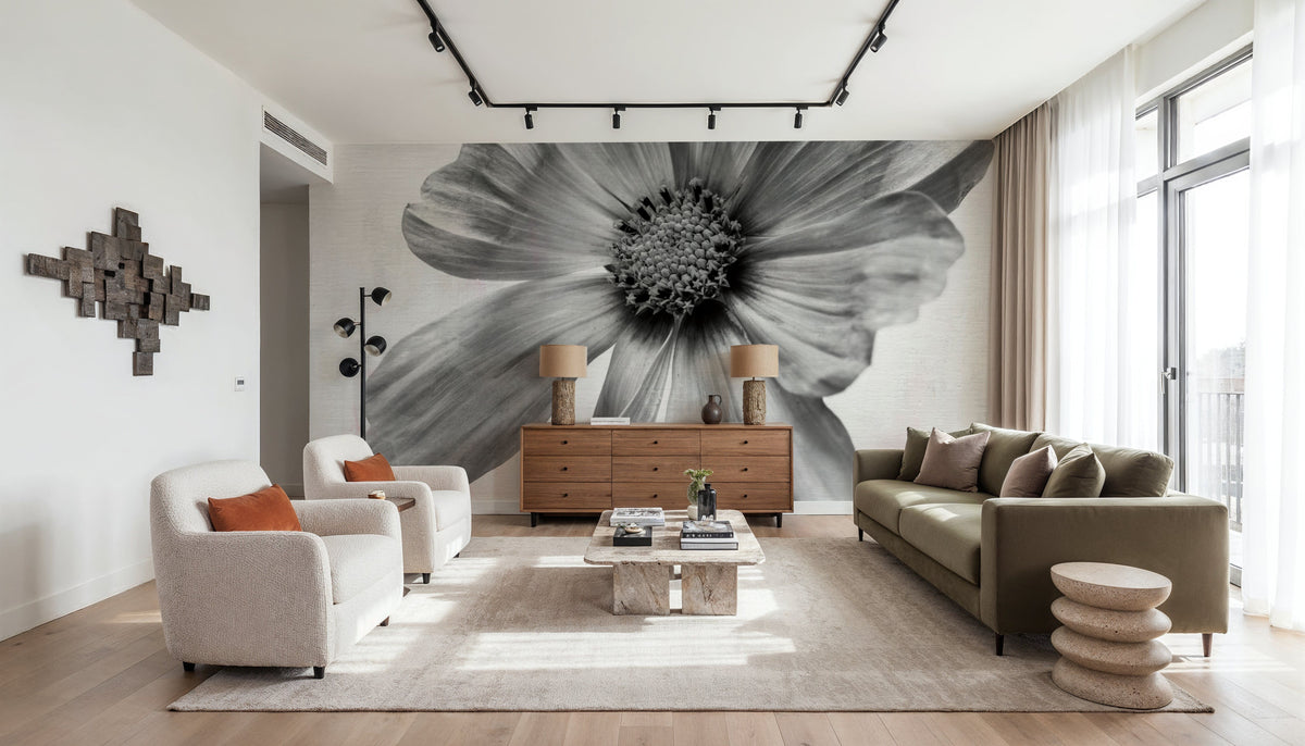 Wonderful Wildflowers XII Neutral Mural Wallpaper - room preview 06