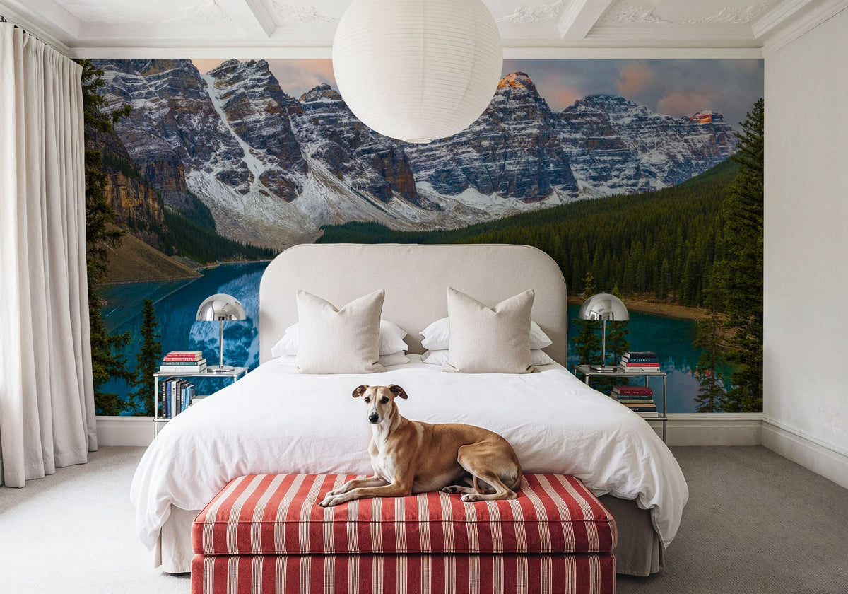 Moraine Lake Mural Wallpaper - room preview 06