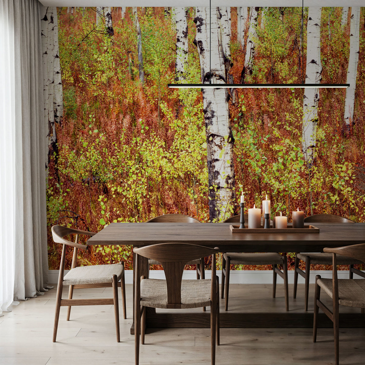 Autumn Birch Haven Mural Wallpaper - room preview 06