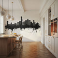 Edmonton Canada Skyline Black & White Mural Wallpaper - room preview 06